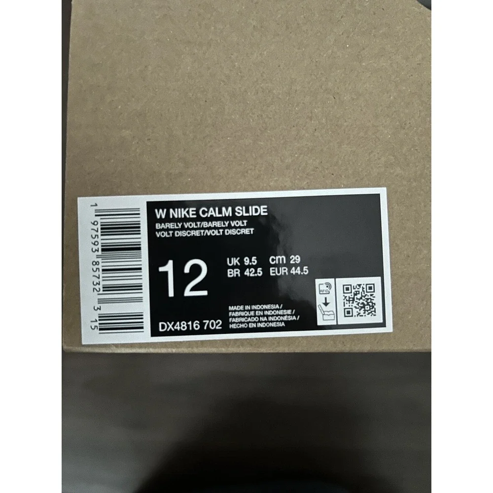 Nike WMNS Calm Slide 'Barley Volt' -‎ Size 12 -  DX4816 702 - New/No Lid - Picture 5 of 5